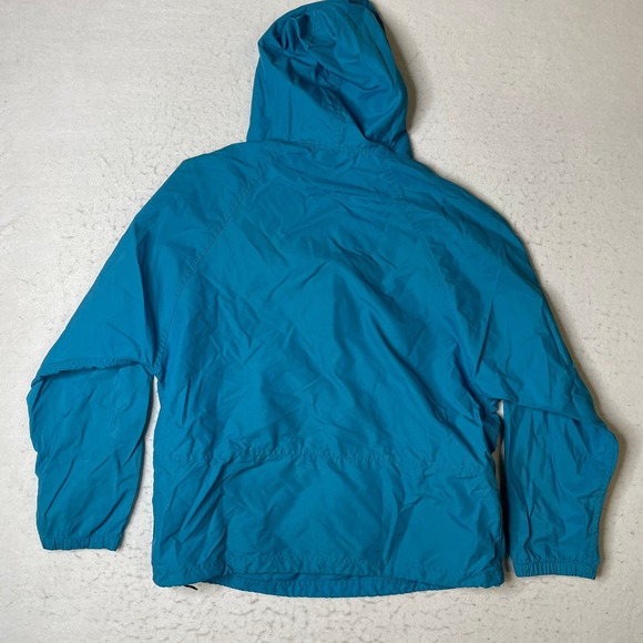 Vintage LL Bean Womens Medium Anorak Windbreaker Jacket Blue Teal Half Zip USA - Picture 2 of 9